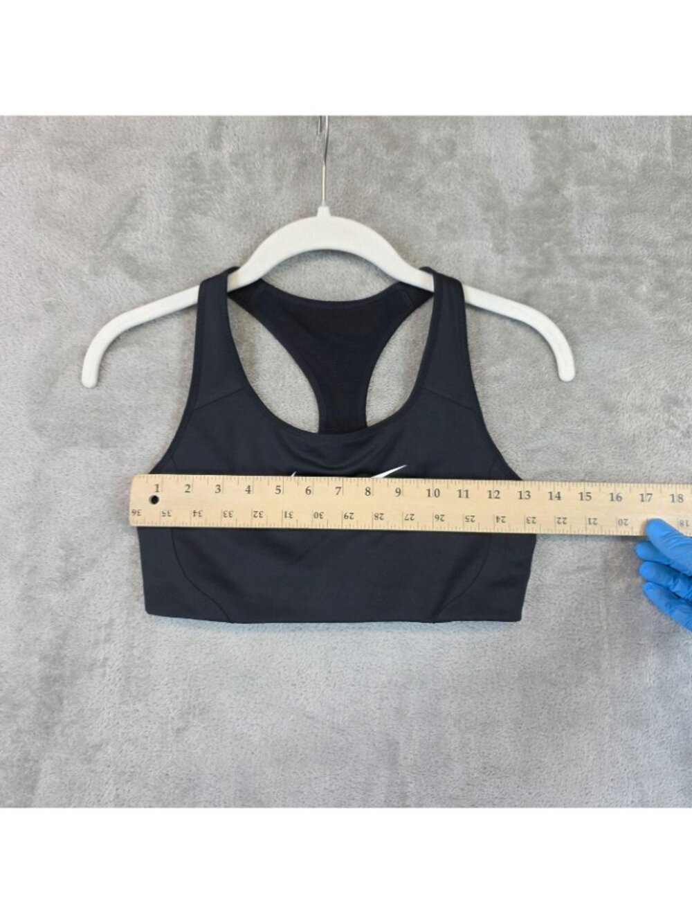 Nike Sports Bra Womens Medium Black Dri-FIT Racerback Swoosh Athletic 548545-010 - Picture 3 of 9